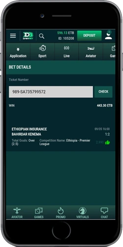 DashBet Ethiopia mobile app screenshot
